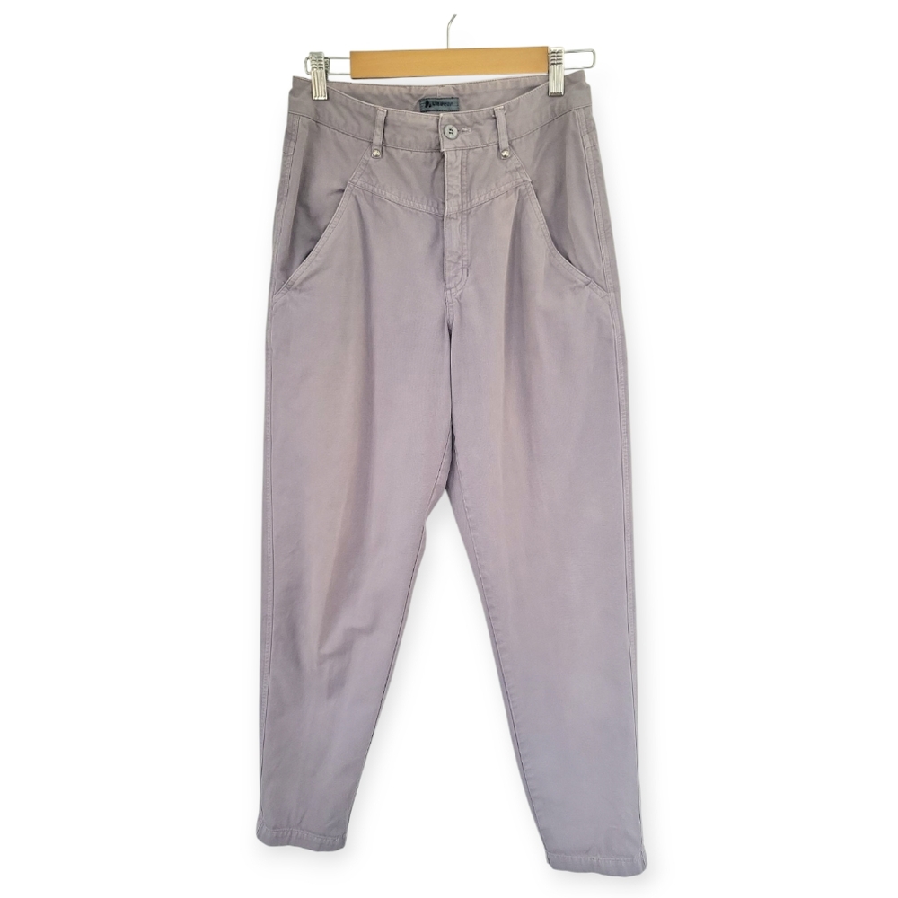 Vintage 80's Lizwear Lilac High Waist Tapered Cotton Pants Women's 28" x 30"